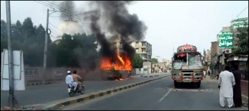buses fire cylinder substandard gas transport traffic police challan