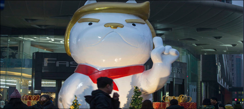 trump dog statue china