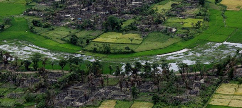 Rohingya villages burned