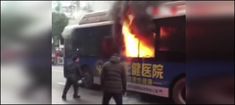 burning bus passengers china