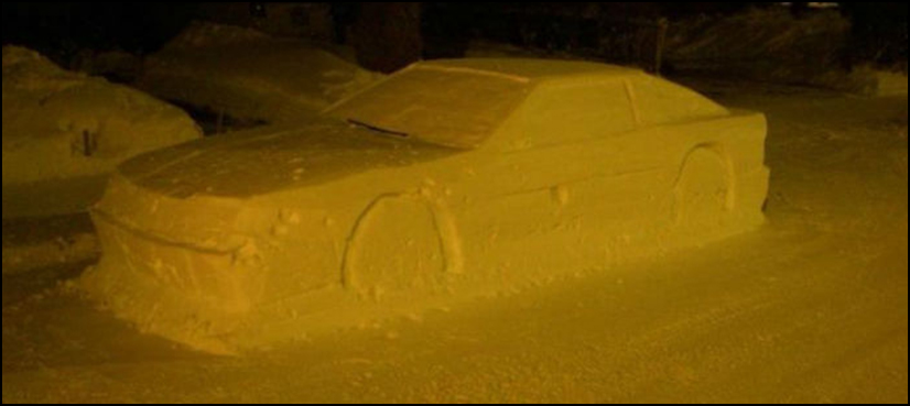 Snow car prank police