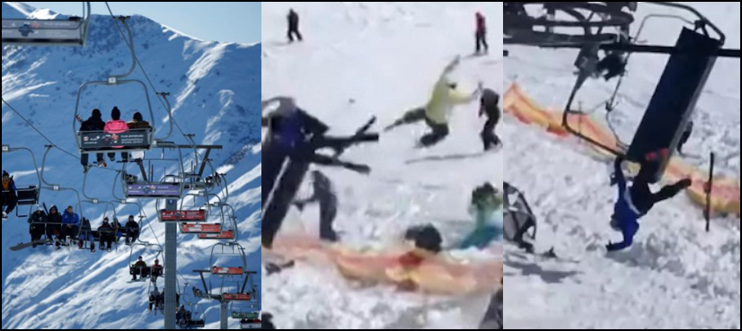 Chairlift Ski resort georgia throw people