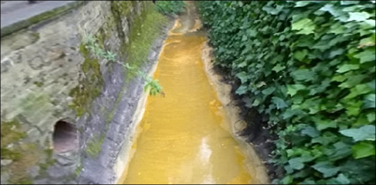 Bradford river turns yellow