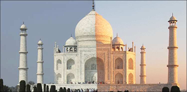 taj mahal pollution color change