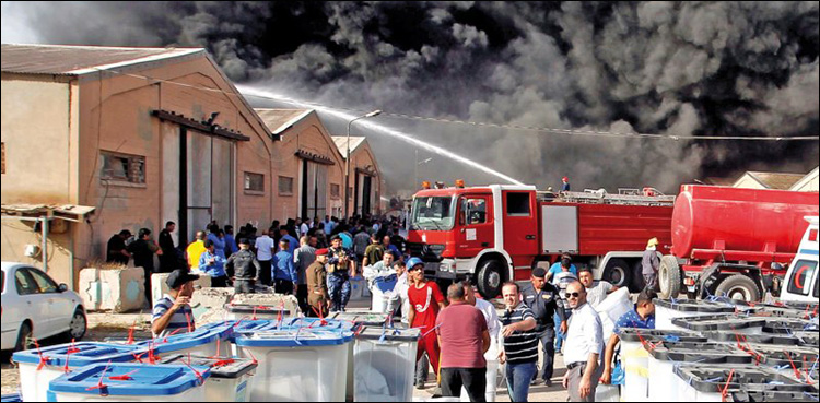 Iraqi ballot box storage site catches fire in Baghdad