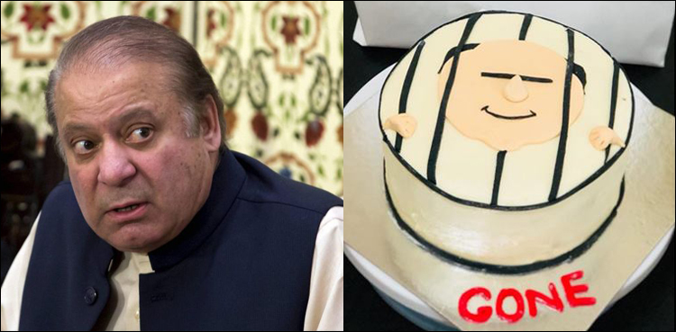 Nawaz Sharif jail-themed cake
