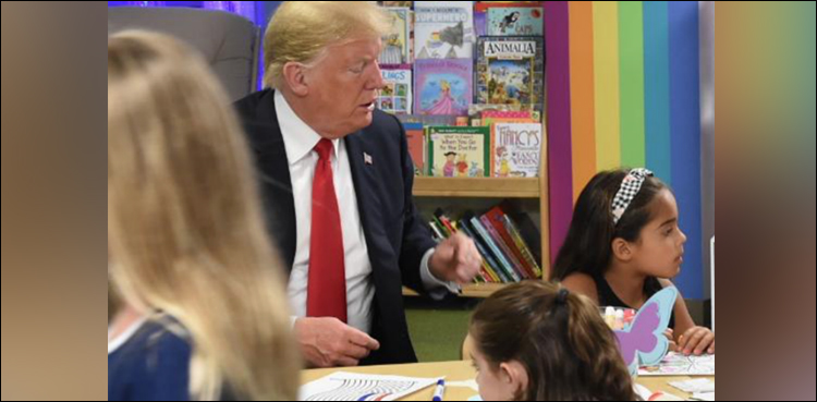 Photo of Trump coloring American flag raises question if he even knows what the flag looks like