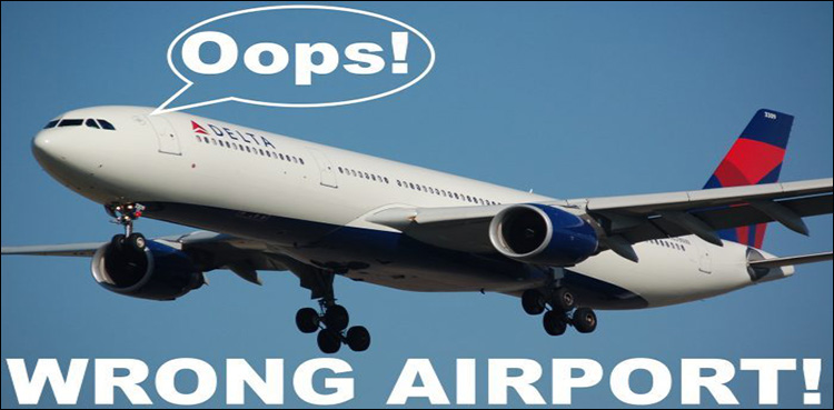 An American airplane almost landed at the wrong airport
