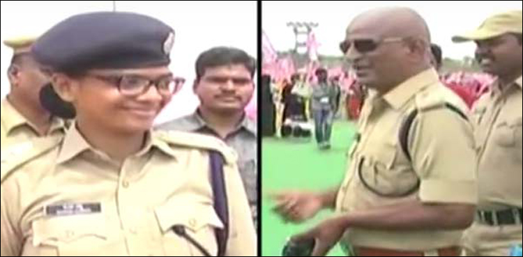 Father salutes daughter police officer