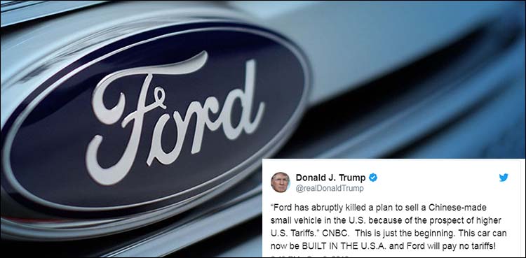 No Mr. President "cars (canNOT) be built in the US" Ford Inc. rebuffs Trump's statement