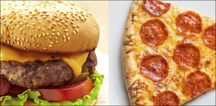 pizzas burgers