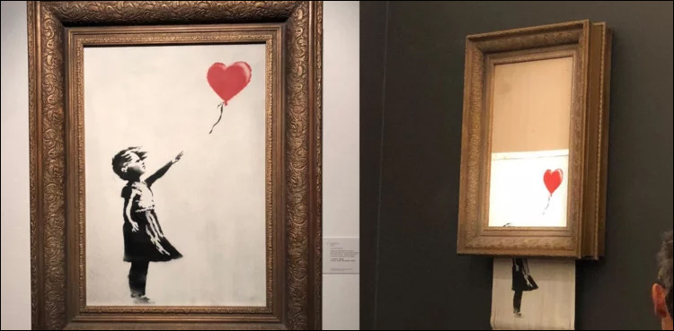 banksy shreds art work
