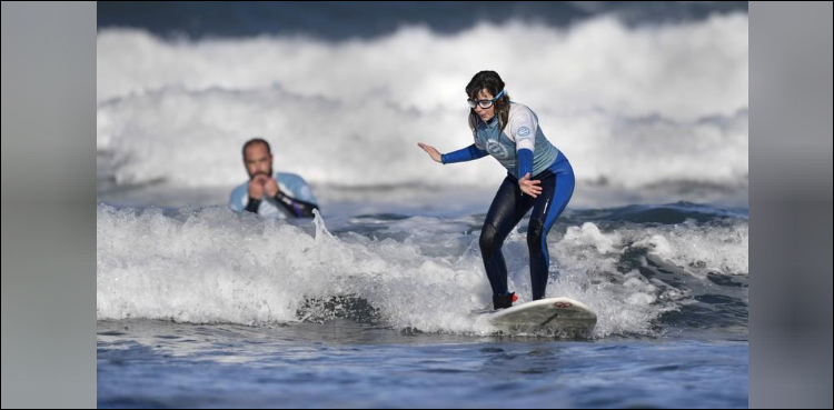 blind surfer
