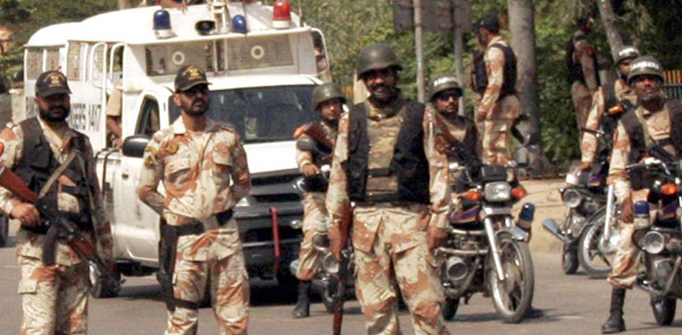 Rangers, suspects, raids, Karachi