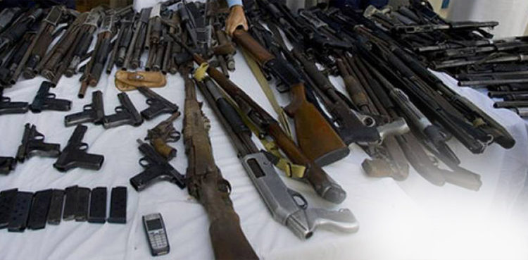Karachi Old City area, weapons recovered, godown floor