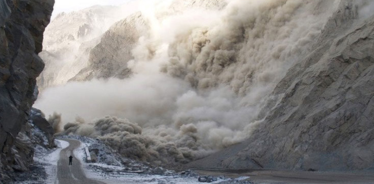 Karakoram Highway land sliding