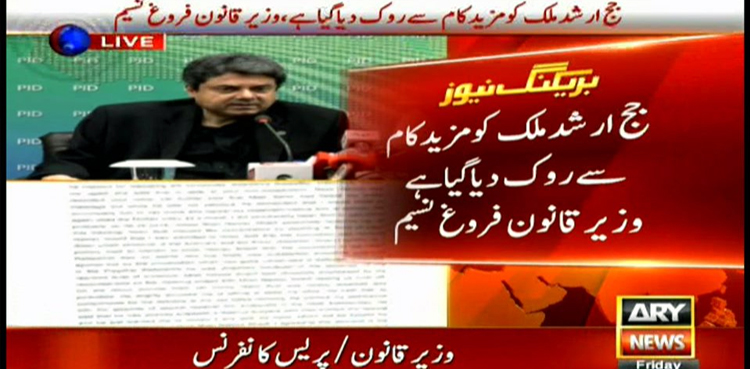 Arshad Malik, Farogh Naseem, Law, Video Leak