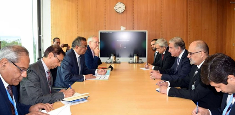 FM Shah Mehmood Qureshi WHO DG Geneva