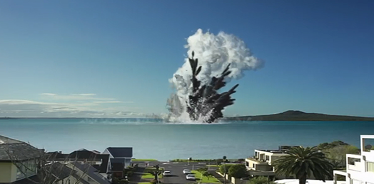 Volcano erupts, Japan