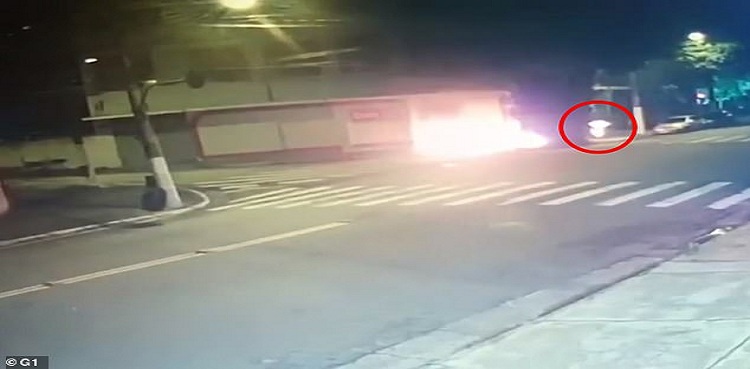 homeless man fire brazil