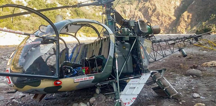 Indian army helicopter crashes in IOJK