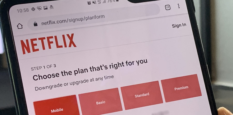 Netflix price plan basic package