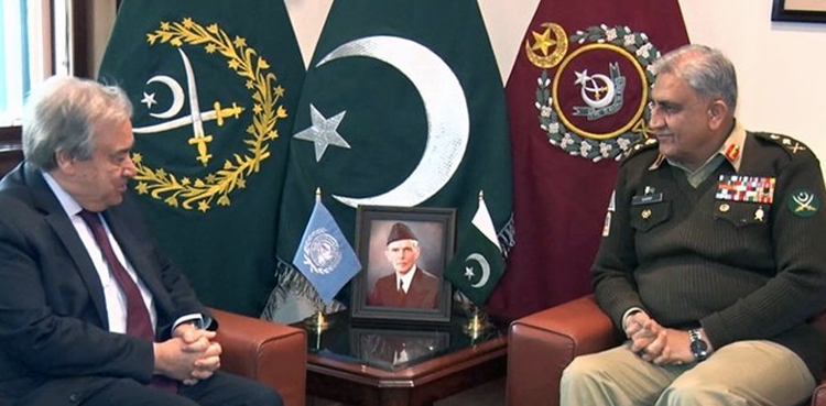 Antonio Guterres, Qamar Bajwa, UN Chief, COAS