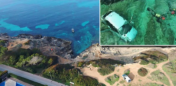 Driver survives overspeeding car accident Majorca sea