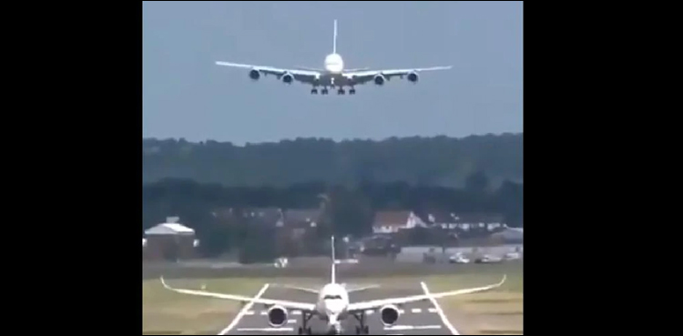 Viral video two planes same runway