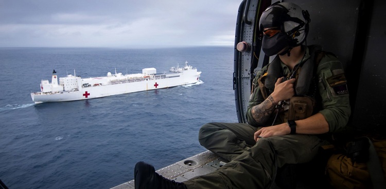 Donald Trump US hospital ships coronavirus