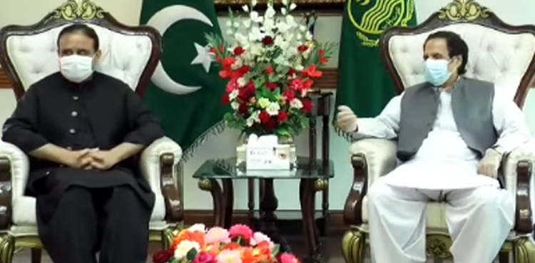 Pervaiz Elahi Punjab CM Usman Buzdar meeting