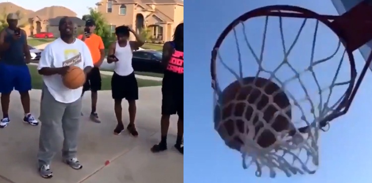 Visually impaired man viral video basketball