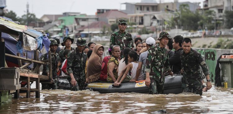 Hundreds evacuated, torrential rains flood, Indonesia capital