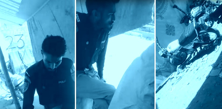 On-duty police narcotics drug den Karachi video