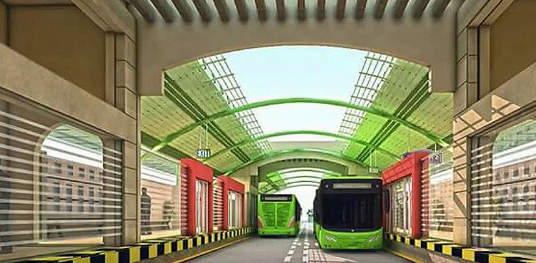 Green Line bus test run