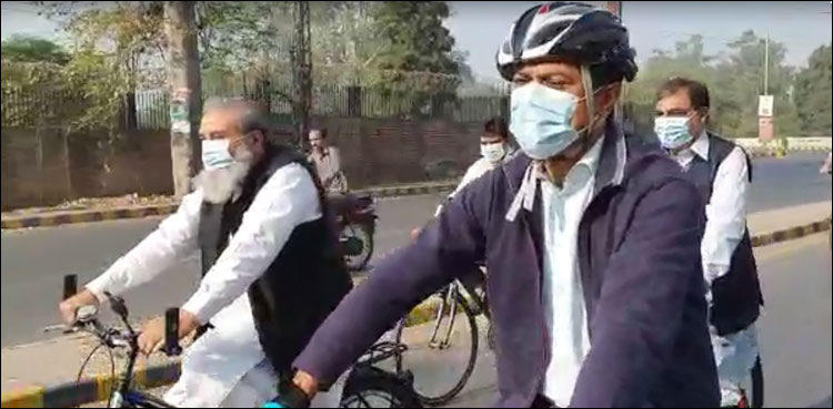 WASA employees officials smog punjab lahore winters bicycles