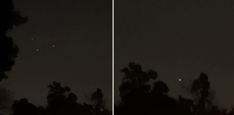 UFO mysterious lights formation