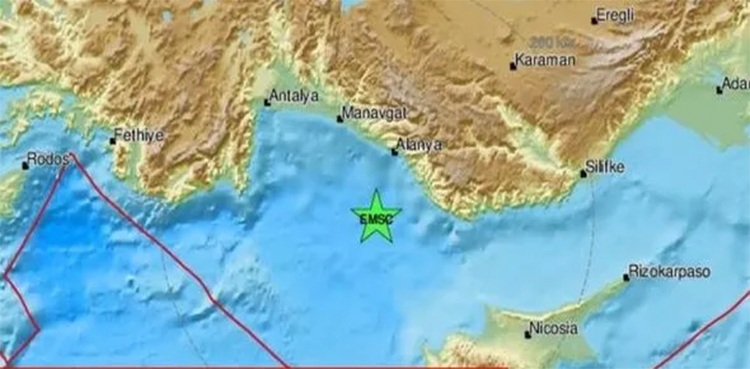 earthquake turkey Mediterranean Sea Antalya