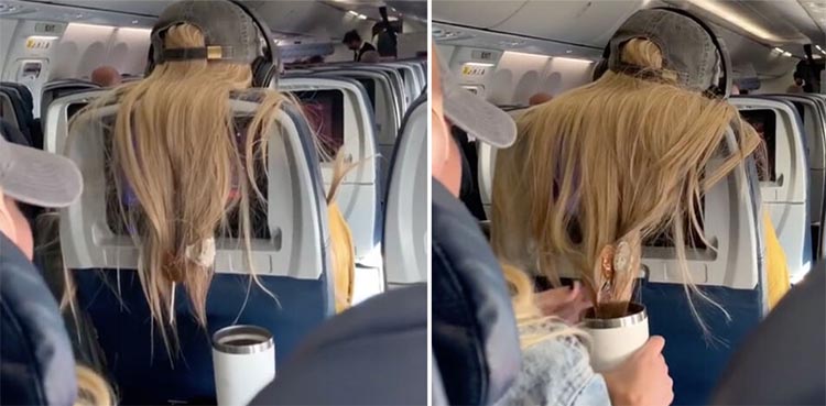 woman, hair, passenger, chewing gum
