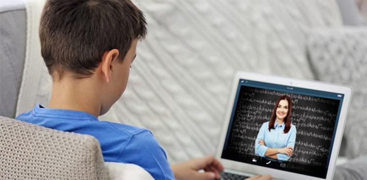 online class, zoom, teacher, schoolboy, trick