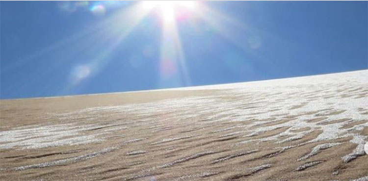 snowfall, Sahara desert, Instagram