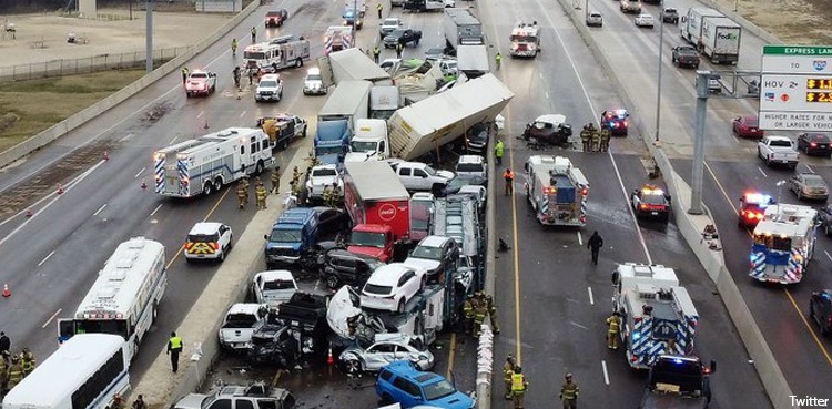 mass casualties pile-up fort worth texas road accident