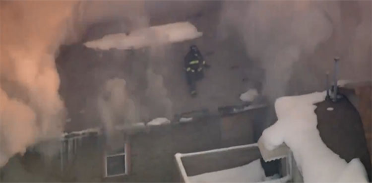 firefighter, fire, Chicago, jump from building