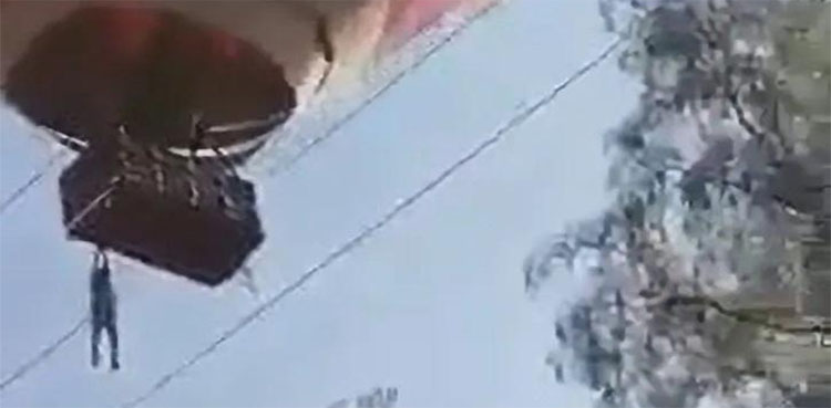 hot air balloon, fall out, man, survive