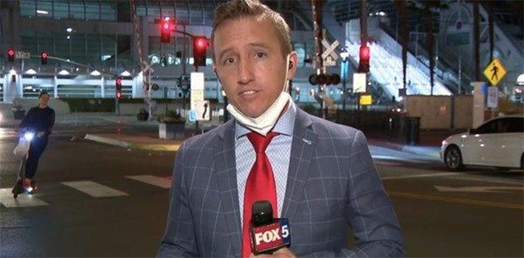 police shootout, reporter, live broadcast