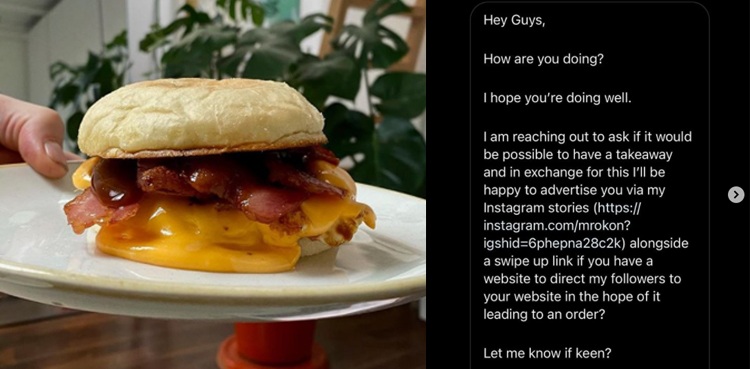 social media influencer free meals restaurant chef crimes