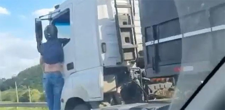 truck driver, motorcycle, wife, husband,