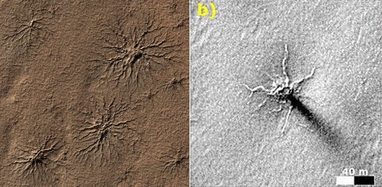 spiders mars mystery araneiforms martian spring