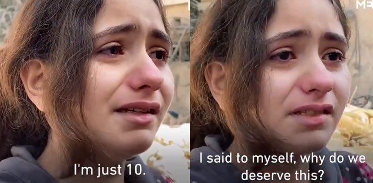 palestinian girl nadine abdel-taif israeli air strikes gaza viral video