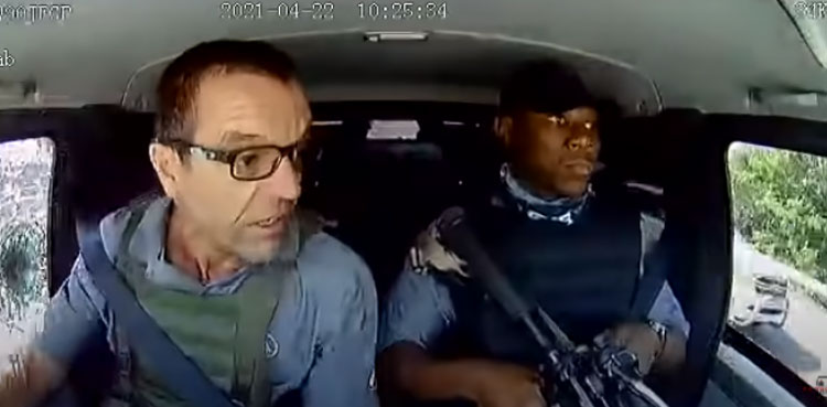 video security officers firing robbers cash van